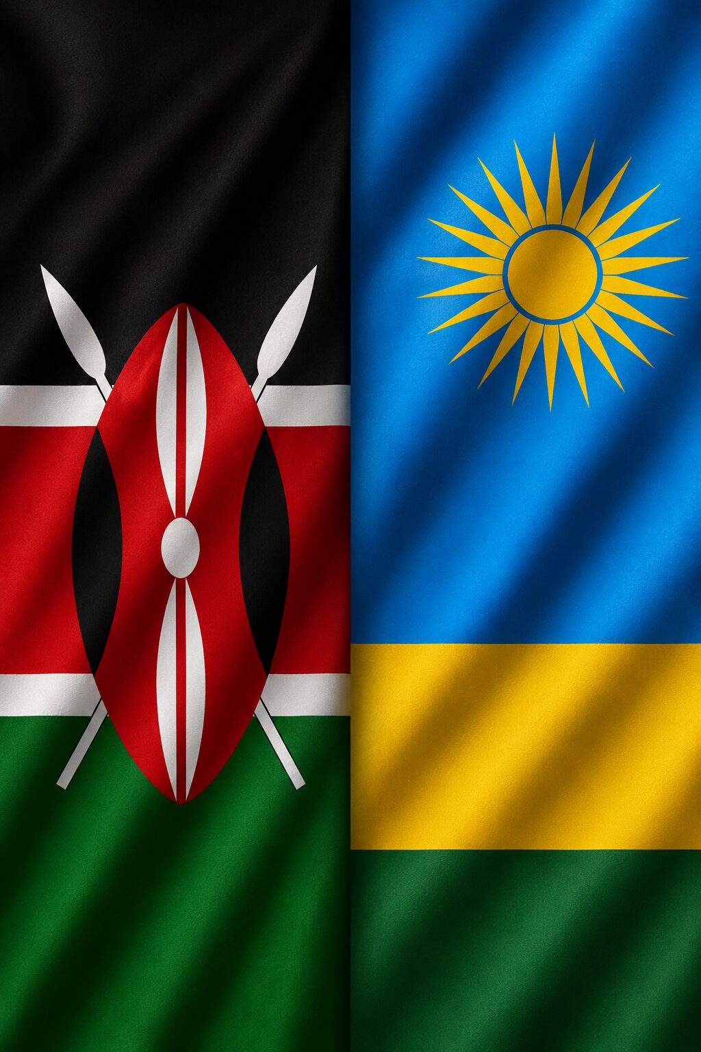 Kenya and Rwanda Flag 